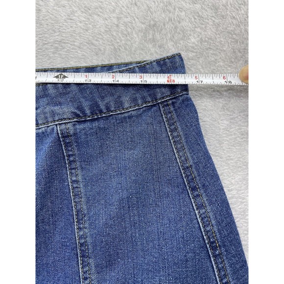 One Hart Women's Blue Denim Skirt Button Front Size XL Rose Gold Buttons - Picture 8 of 8